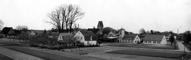 Steinhagener Zentrum mit Fezuerwehr in der Panoramaanschicht